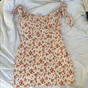 Altar'd State Floral Mini Dress - Cream and Red